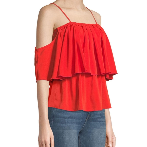 Bishop + Young Red Cold Shouldered Sleeved Bloyse3 - Picture 3 of 8